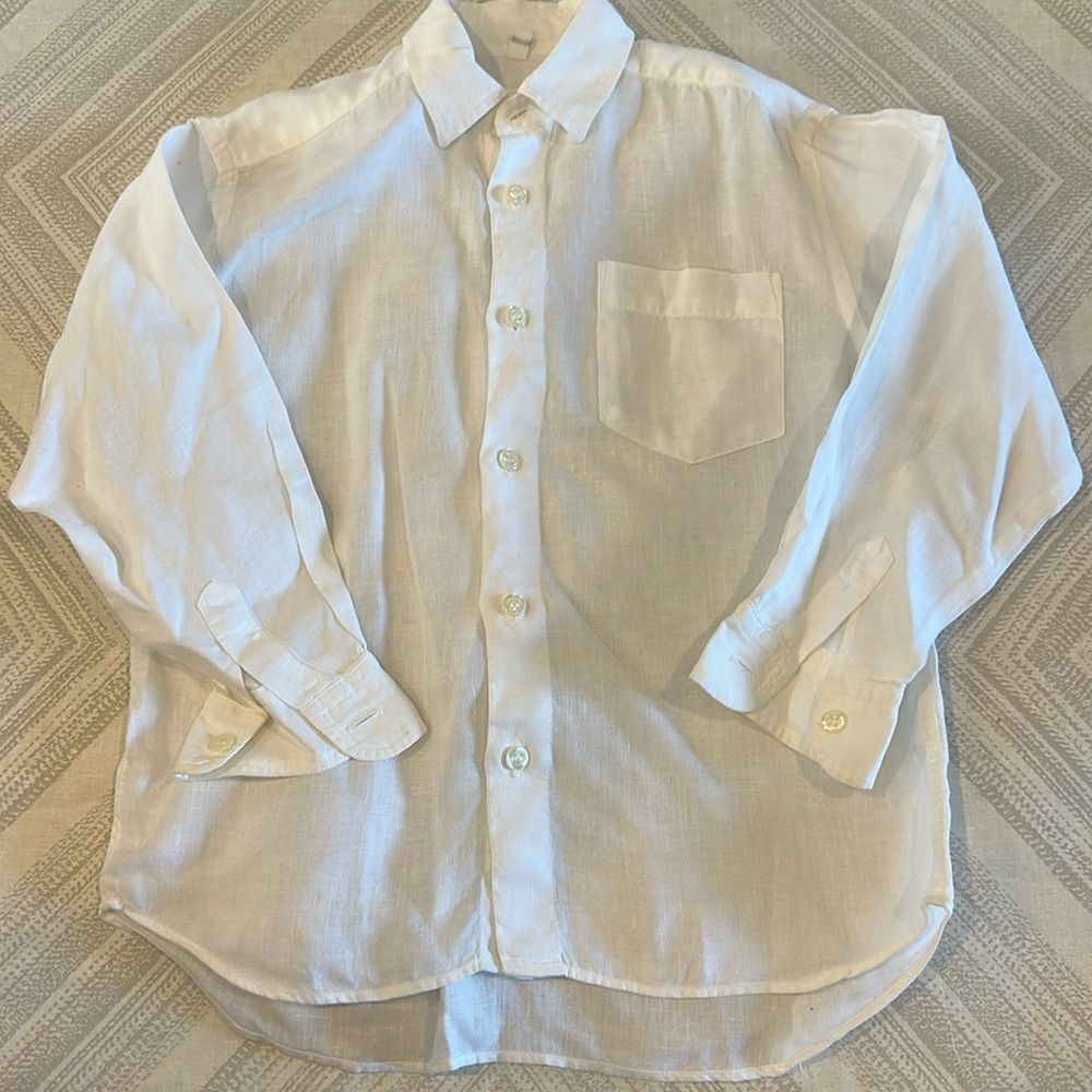 Kiwi Kids Linen Pink Button-Up Shirt - Size 6